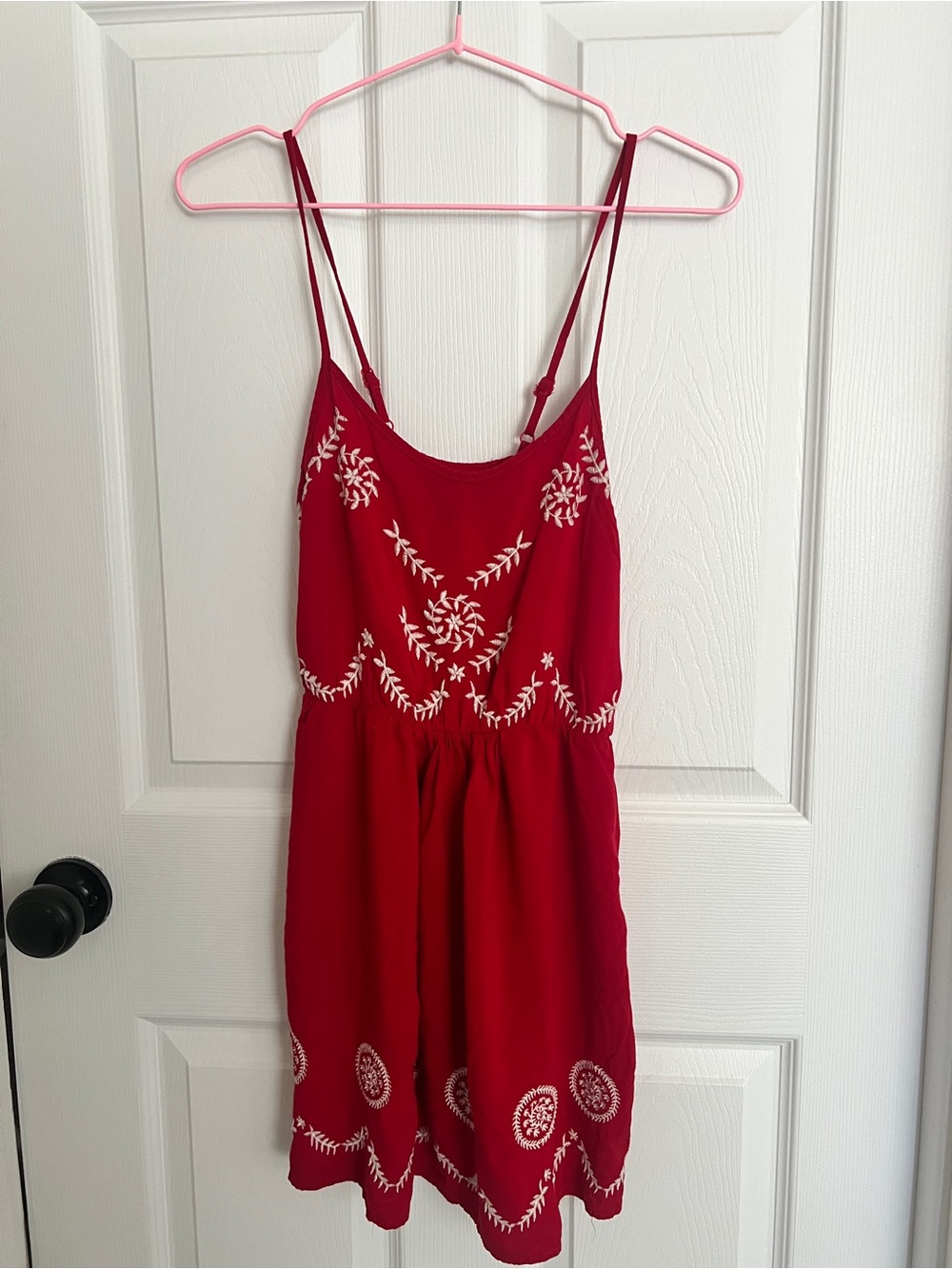 Vintage Wet Seal Red Embroidered Spaghetti Strap Dress